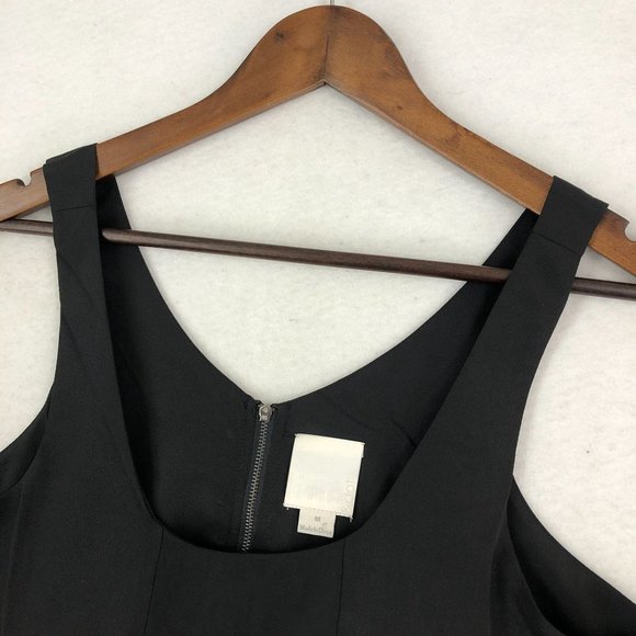 Line & Dot Women's Size Medium Black Chain Detail Sleeveless Crepe Blouse - Picture 2 of 11